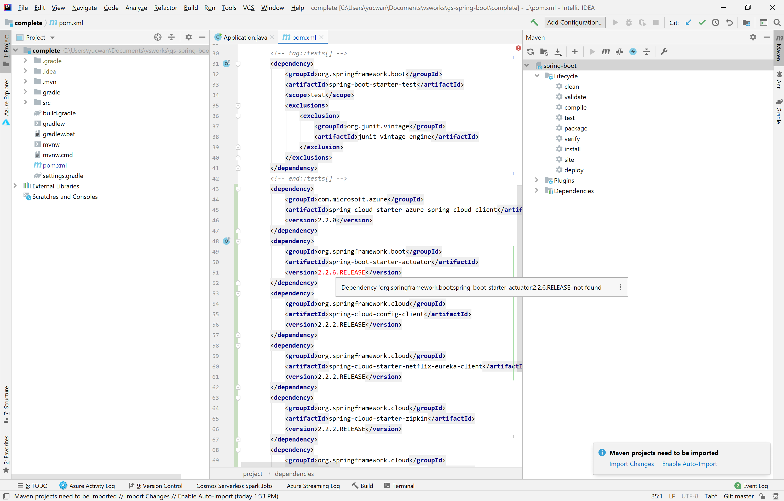 Resolving adding dependencies